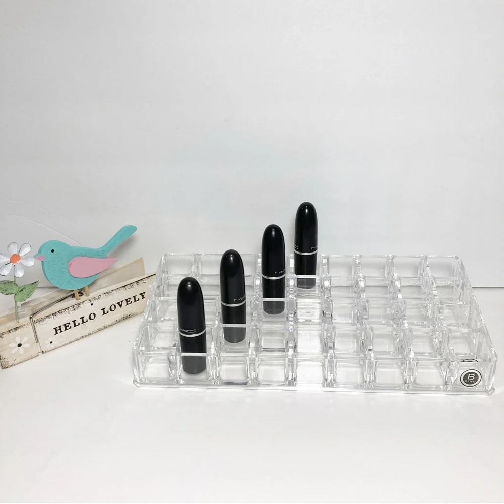 Bino Acrylic Lipstick Organizer Tiered Holds 36 Lipsticks Clear NEW